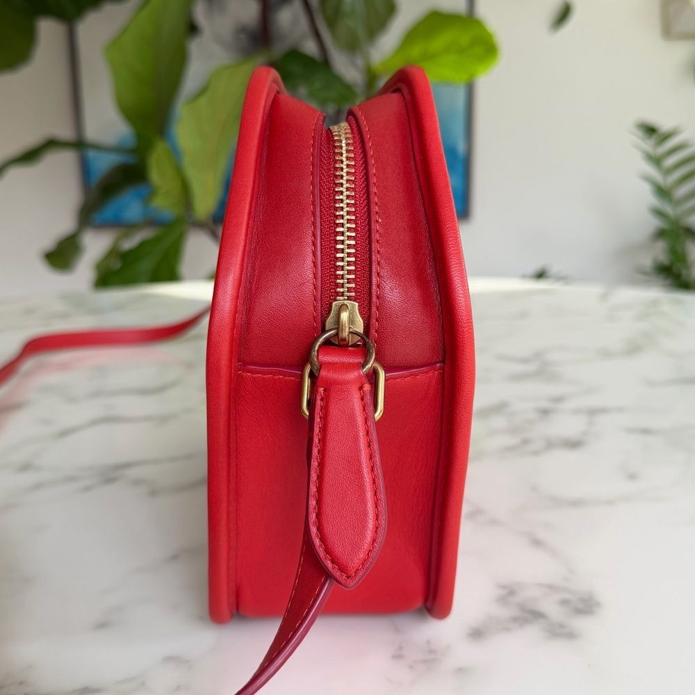 COACH Originals Archival Zip Geometric Pouch Leather Crossbody Bag Carmine Red - Picture 4 of 16